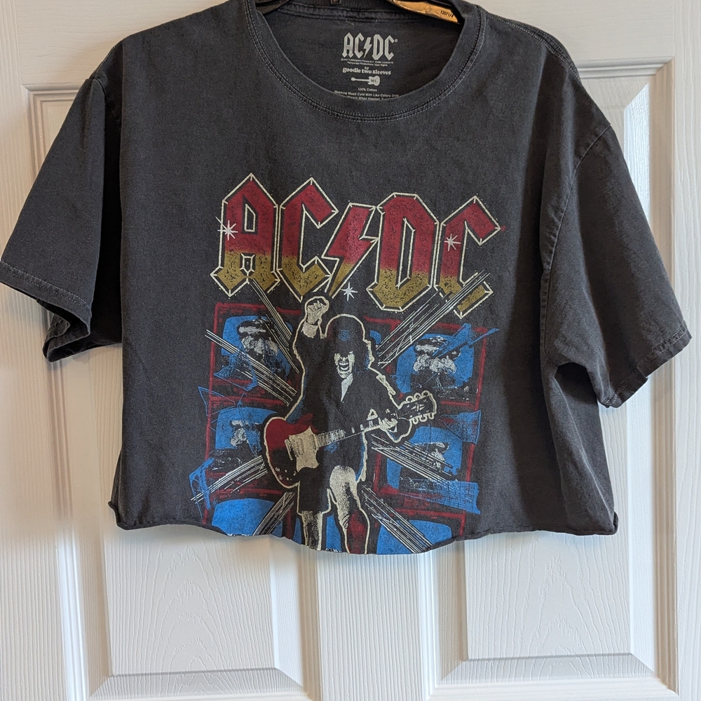 AC/DC Black Short Sleeve Tee with Bold Graphics